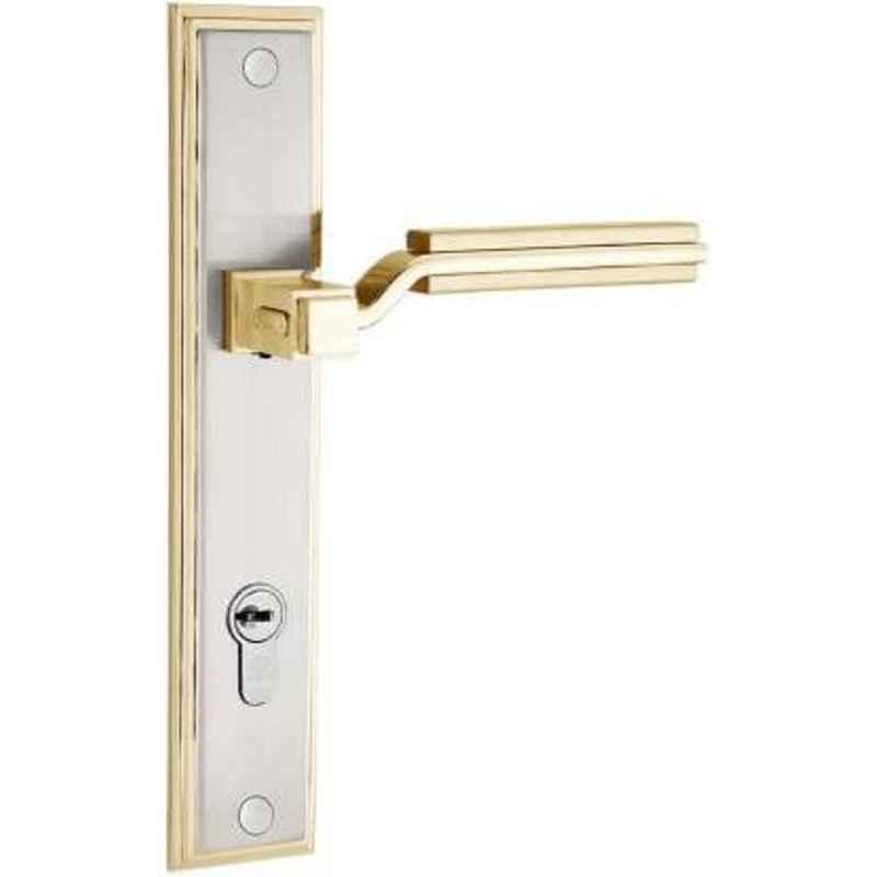 Bonus Premium Square 85mm Brass Silver & Gold Both Side Key Mortice Lock Set