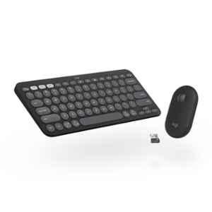 Logitech Pebble 2 Tonal Graphite Wireless Keyboard & Mouse Combo with Quiet & Portable, Customizable Keys, Bluetooth & Easy-Switch