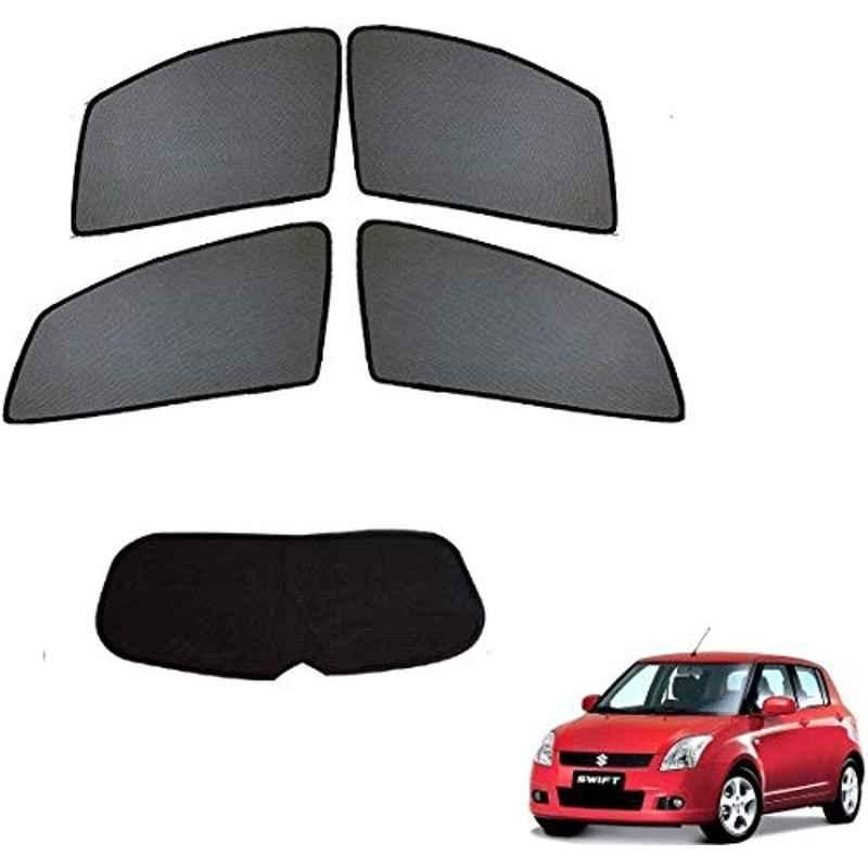 Kozdiko 4 Pcs Black Car Half Magnetic Sunshade Curtain with Dicky Set for Maruti Suzuki Old Swift