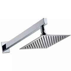 Fastgear 4x4 inch Stainless Steel & Plastic Silver Wall Mount Overhead Shower, FG1278