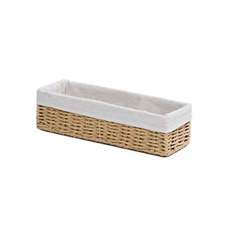 Homesmiths 32x10x8cm Brown Storage Basket with Liner, MAS0529-1-BRWN