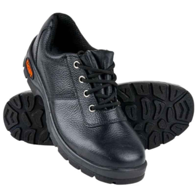 Tiger Lorex Steel Toe PU Sole Black Work Safety Shoes, Size: 9