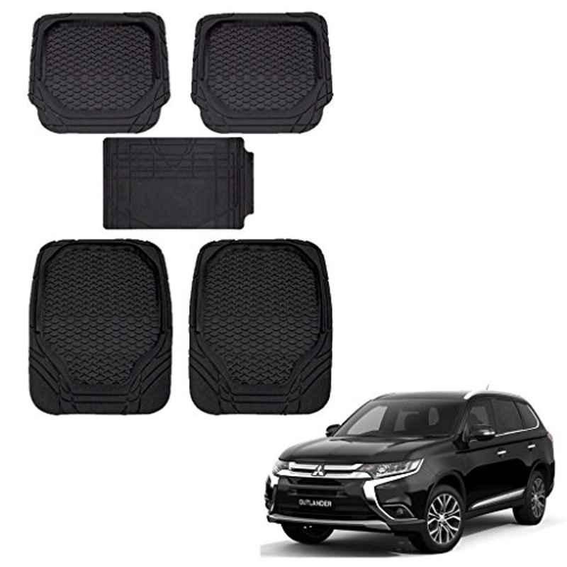 Kozdiko 8855TW 5 Pcs Rubber Black Rubber Car Mat Set for Mitsubishi Outlander