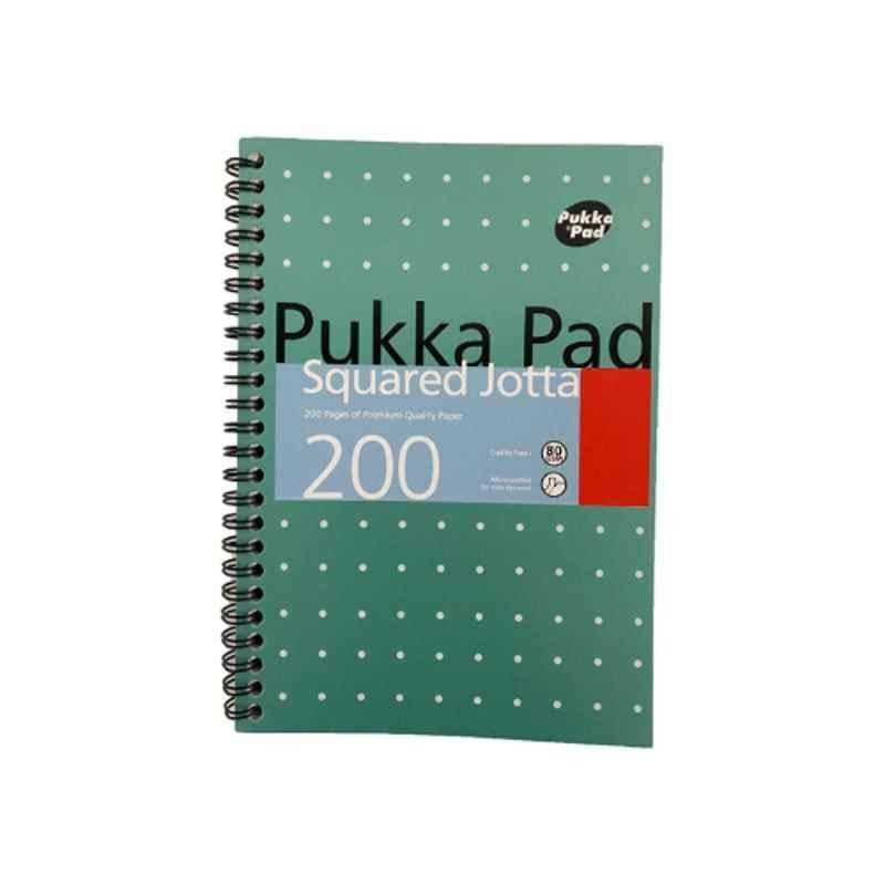 Pukka Pad Jotta A5 80 GSM 200 Sheets Green Wire bound Squared Paper