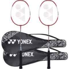 Yonex ZR 100 95g Light Red Strung Badminton Racquet (Pack of 2)
