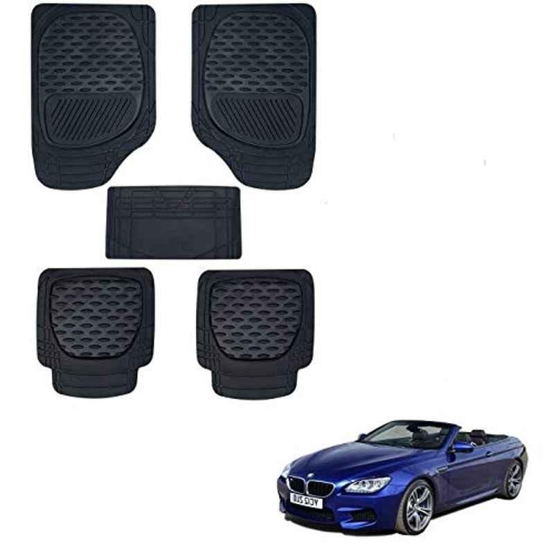 Kozdiko 6255 5 Pcs Rubber & PVC Black Heavy Car Foot Mat Set for BMW 6 Series