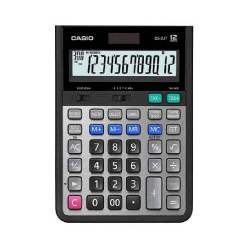 Casio DS-2JT 207x146.5x51.3mm Plastic Black & Grey 12 Digit Basic Calculator