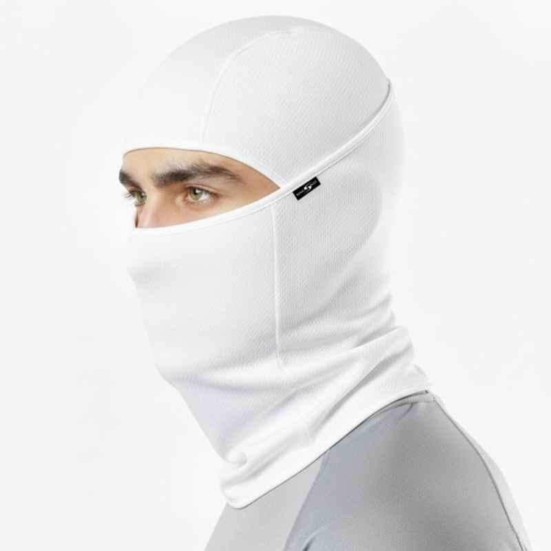 Kingsway Cool Pass Honey Comb Pattern Rice Knit White Balaclava Face Mask for Bikers