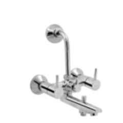 Somany Florence Brass Chrome Finish 3 in 1 Wall Mixer with 115mm Long Bend Pipe, 272200190031