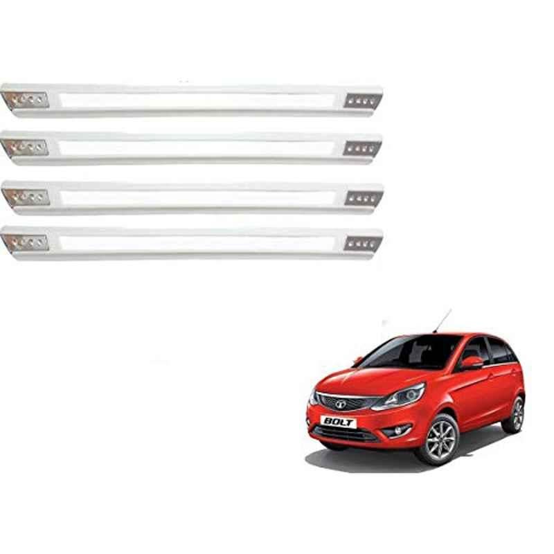 Kozdiko 4 Pcs Designer White Dotted Bumper Protector Set for Tata Bolt