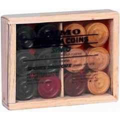 QUIT-X 3.18cm Beige & Black Hand Crafted Carrom Coin with Carrom Pawns for Kids (Pack of 25)