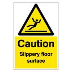 SUNSIGNS 150x100mm Vinyl & Acrylic Sandwich Caution Slippery Floor Surface Signage, SN0053VNLM1HPIDAD