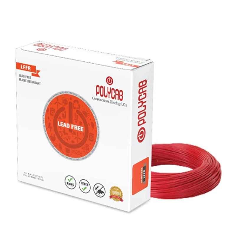Polycab 2.5 Sqmm 90m Red Single Core FRLF Multistrand PVC Insulated Unsheathed Industrial Cable