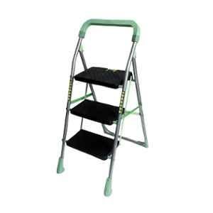 Inaithiram SL3SPR 150kg 3 Step CRC Parrot Green Powder Coated Foldable Step Ladder with Anti Slip & Safety Clutch Lock