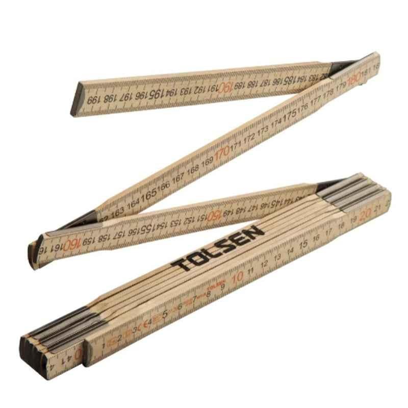 Tolsen 2m Wood Folding Ruler, 35046